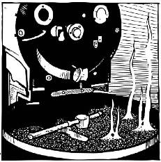 Coffee roaster illustration by Jason Wright